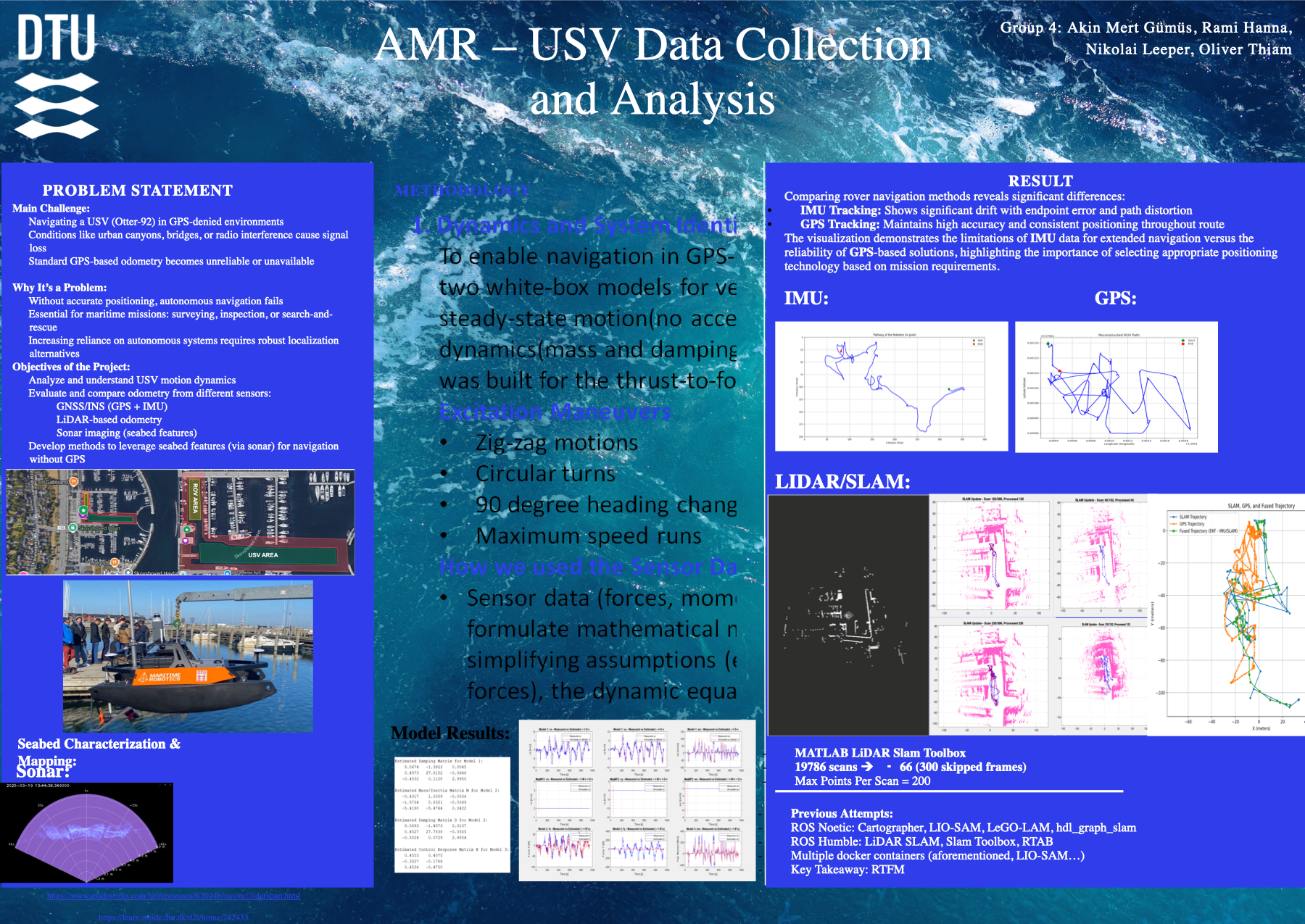 Poster showing autonomy sensor-data and mapping coursework