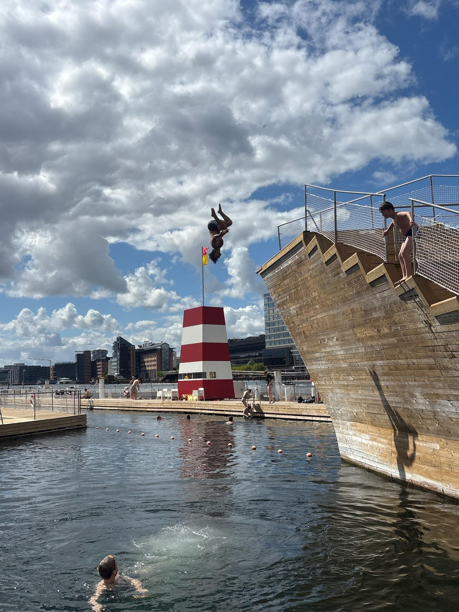 Backflip into the water in Copenhagen