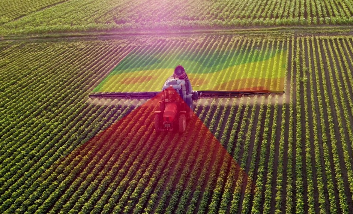 Aerial agricultural field imagery showing the kind of real-world setting PerPlant works in